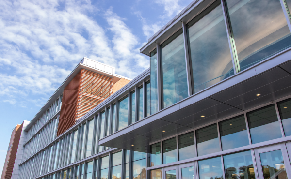 Exterior image of the Egan (Marion Peckham) School of Nursing and Health Studies building at Fairfield University.
